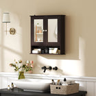 Kleankin - Armoire à pharmacie murale avec miroir - espresso-Gain de place, peut être suspendu au mur ou au-dessus des toilettes 