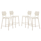 Zuo - Zeal Tabouret de comptoir - Light Gris/Beige - Set of 4-Repose-pieds ergonomique et confortable
