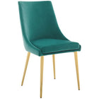 Modway - Viscount Accent moderne Performance Velvet Chaise à manger - Sarcelle-Chaise à manger vintage moderne d’accent