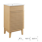 Modway - Render 18" Armoire à coiffeuse de salle de bain - Oak White-Étagère de rangement réglable