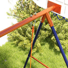 Outsunny - Portique pour enfants avec siège de balançoire, panier de basket - but de football-Comprend des piquets de sol pour le fixer au sol 