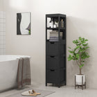 Kleankin - Armoire colonne étroite autoportante pour salle de bain - noir-Le style vintage est magnifique dans la plupart des salles de bain, salons et couloirs   