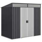 Outsunny - Abri de rangement extérieur 6,5 pi x 4 pi avec kit de fondation-Sert d’abri à vélos en métal, d’abri à outils, d’abri pour générateur ou de rangement pour tondeuse à gazon
