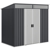 Outsunny - Abri de rangement extérieur 6,5 pi x 4 pi avec kit de fondation-Sert d’abri à vélos en métal, d’abri à outils, d’abri pour générateur ou de rangement pour tondeuse à gazon
