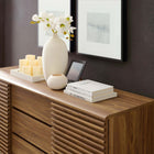 Modway - Render Table buffet de buffet de 63 po ou Meuble TV, Noyer-Construction durable en panneaux de particules