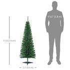 HOMCOM - Arbre de Noël - arbre de Noël fin avec branches réalistes-Sûr et stable avec une base en plastique robuste pour le support 