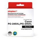 Staples - Cartouche d’encre Canon PG-245XL/PG-245XL remise à neuf - rendement élevé - noir - paquet de 2-Noir, Noir