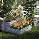 Outsunny - jardinière surélevée à 2 niveaux - 47 po x 40 po x 23 po - argent-2 jardinières adaptées à différentes plantes 