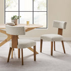 Modway - Nalani Tissu tapis Chaises de salle à manger Ensemble de 2 - Tissage à bruyère, ivoire brun foncé-Rembourrage en mousse dense