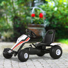Aosom - Voiture de course pour enfants à pédales go-kart - blanc-Kart léger et portable, facile à transporter partout où vous allez, idéal pour les activités intérieures et extérieures 