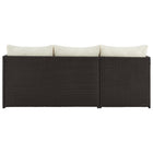 Manhattan Comfort - Ensemble de 3 : canapé 2 places et fauteuil lounge de patio moderne Menton avec table basse - marron et crème-Assemblage à domicile requis Tout le matériel inclus