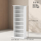 HOMCOM - Armoire de rangement multimédia mince - blanc-Structure solide en panneau de particules avec surface en mélamine pour un nettoyage facile 