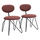 Zuo - Novi Chaise de salle à manger - Brun marron - Ensemble de 2-Aucun assemblage requis