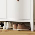 HOMCOM - Armoire à chaussures avec tiroirs basculants au design étroit - blanc-Kit anti-basculement inclus pour plus de stabilité et de sécurité 