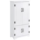 HOMCOM - Armoire de cuisine garde-manger 48 po avec étagères - blanc-2 étagères réglables et amovibles dans une armoire de rangement supérieure pour un stockage plus flexible 