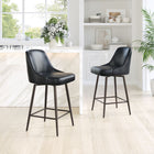 Zuo - Keppel Swivel Tabouret de comptoir - Noir/Bronze-Assemblage requis
