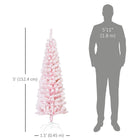 HOMCOM - Arbre de Noël artificiel fin floqué de neige artificielle 5pi-L'arbre en forme fine est peu encombrant 