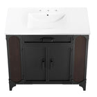 Modway - Steamforge 36" Vanette de salle de bain - Blanc Noir-Construction en métal, placage de bois et MDF
