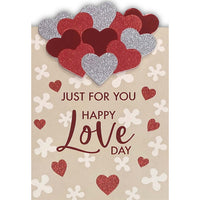 Rosedale Gold - Cartes De souhaits De La Saint-Valentin / Enveloppes - 5-1/2 po x 8 po - Cœurs scintillants - Paquet de 6-Cartes de souhaits qualité boutique