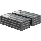 Outsunny - Ensemble de 2 bacs de jardin surélevés - 3,6 pi L x 1,6 pi l x 1 pi H - gris clair - Paquet de 2-Lot de deux bacs surélevés pour plantes : à utiliser ensemble ou séparément 