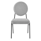 Modway - Craft Tissu rembourré Fauteuils d’accompagnement à manger Ensemble de 2 - Noir Gris clair-10