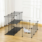 PawHut - Parc pour cochons d’Inde et lapins à 31 panneaux avec porte-Le design ouvert et visible vous permet d'interagir avec vos animaux de tous les côtés 