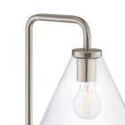 Modway - Element Verre transparent Verre et métal Lampe sur pied, Nickel Satiné-Dimmable (interrupteur non inclus)