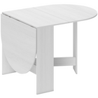 HOMCOM - Table à manger ovale pliante gain de place à abattant pour 4 à 6 personnes - blanc vieilli-Le design à abattant permet trois configurations : sans abattant, avec un abattant ou deux 