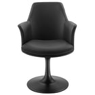 Modway - Lippa Salle à manger pivotante Cuir végane Fauteuil - Noir noir-8