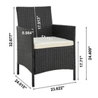 Manhattan Comfort - Ensemble de conversation moderne Imperia pour patio, 4 personnes, avec table basse - Noir et crème - Ensemble de 4-Coussins amovibles avec fermeture éclair fabriqués en tissu imperméable de haute qualité tissu lavable