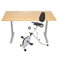 Uncaged Ergonomics - Bureau électrique assis-debout avec bureau à vélo - Marron-Un bureau de bureau à hauteur réglable magnifique et luxueux et un bureau assis-debout ou debout parfait