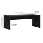 Hudson&Canal - Table basse rectangulaire Lawrence , 48 po de largeur, grain noir-9