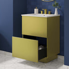 Modway - Quantum 24" Vanette de salle de bain - Or blanc-Tiroir à glissement complet