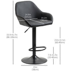 HOMCOM - Tabourets de bar pivotants réglables avec repose-pieds - noir - paquet de 2-Le siège pivotant permet une rotation libre de 360 degrés 
