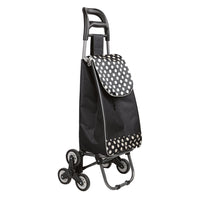 BIOS Living - Chariot Roulant avec 3 roues - Noir avec pois blancs-3 roues facilitant la montée des escaliers