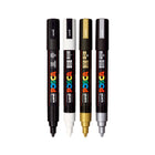 Posca - Marqueurs de peinture à base d'eau - Pointe moyenne réversible (1,8-2,5 mm) - Couleurs assorties - paquet de 4-La pointe en forme de balle offre un meilleur contrôle et une plus grande précision.