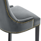 Modway - Marquis Performance Velvet Chaises de salle à manger Ensemble de 2 - Gris-9