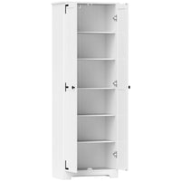 HOMCOM - Armoire garde-manger style ferme 67 po - blanc vieilli-Le style rustique de ferme combine l'élégance vintage avec des portes encastrées et des accents noirs 
