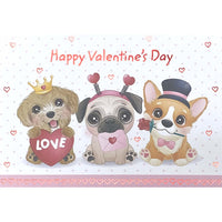 Rosedale - Cartes De souhaits De La Saint-Valentin / Enveloppes - 5-1/2 po x 8 po - Chiots - Paquet de 12-Cartes de souhaits qualité boutique
