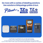 Brother - TZe241 Ruban laminé authentique pour étiqueteuses P-touch - 18 mm de largeur x 8 m de longueur - blanc avec texte noir-Conçu et testé dans les usines certifiées ISO de Brother