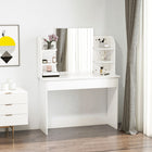HOMCOM - Coiffeuse avec miroir - 42,5 po L x 15,75 po l x 56 po H - blanc-Le tiroir inférieur offre un espace de rangement supplémentaire 