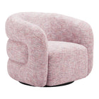 Zuo - Refine Chaise pivotante - Tweed rose-Aucun assemblage requis