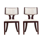 Manhattan Comfort - Lot de 2 chaises de salle à manger traditionnelles Pulitzer 46 cm, revêtement similicuir blanc perle et noyer-Chaise de salle à manger traditionnelle pour usage en salle à manger lot de 2