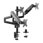 Uplite Support de Bureau Pour Triple Moniteurs Bras Ajustables Et Articulés, Pour 3 Ecrans de 17" - 27"-Compatibilité - Montage sur triple écrans convenant à la plupart des écrans de 17 à 27 pouces avec des trous de montage arrière de 75 x 75 mm ou 100 x 100 mm