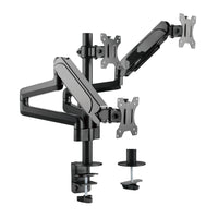Uplite Support de Bureau Pour Triple Moniteurs Bras Ajustables Et Articulés, Pour 3 Ecrans de 17" - 27"-Compatibilité - Montage sur triple écrans convenant à la plupart des écrans de 17 à 27 pouces avec des trous de montage arrière de 75 x 75 mm ou 100 x 100 mm