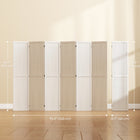 HOMCOM - Séparateur de pièce autoportant à 6 panneaux avec panneau perforé pour chambre, bureau intérieur - blanc-Bois de paulownia massif avec une finition rustique vieillie pour la solidité et une ambiance rustique  
