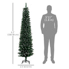 HOMCOM - Sapin de Noël artificiel 6' décoré de neige - intérieur - vert-L'arbre en forme de crayon est spécial et frais 