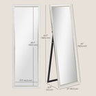 HOMCOM - Miroir pleine longueur sur pied ou à poser - 21 po l x 64 po H - blanc-Verre de qualité HD avec protection anti-éclats pour une sécurité accrue 
