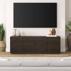 Hudson&Canal - Meuble TV Tullis pour téléviseurs jusqu'à 78" - Alder Brown-Fabriqué à partir de matériaux MDF robustes dans une finition blanche en aulne fabriquée à la main