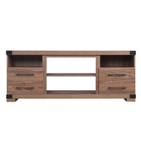 Manhattan Comfort - Meuble TV traditionnel Richmond 60 po - Marron-Meuble TV autoportant au style industriel chic pour salon et chambre